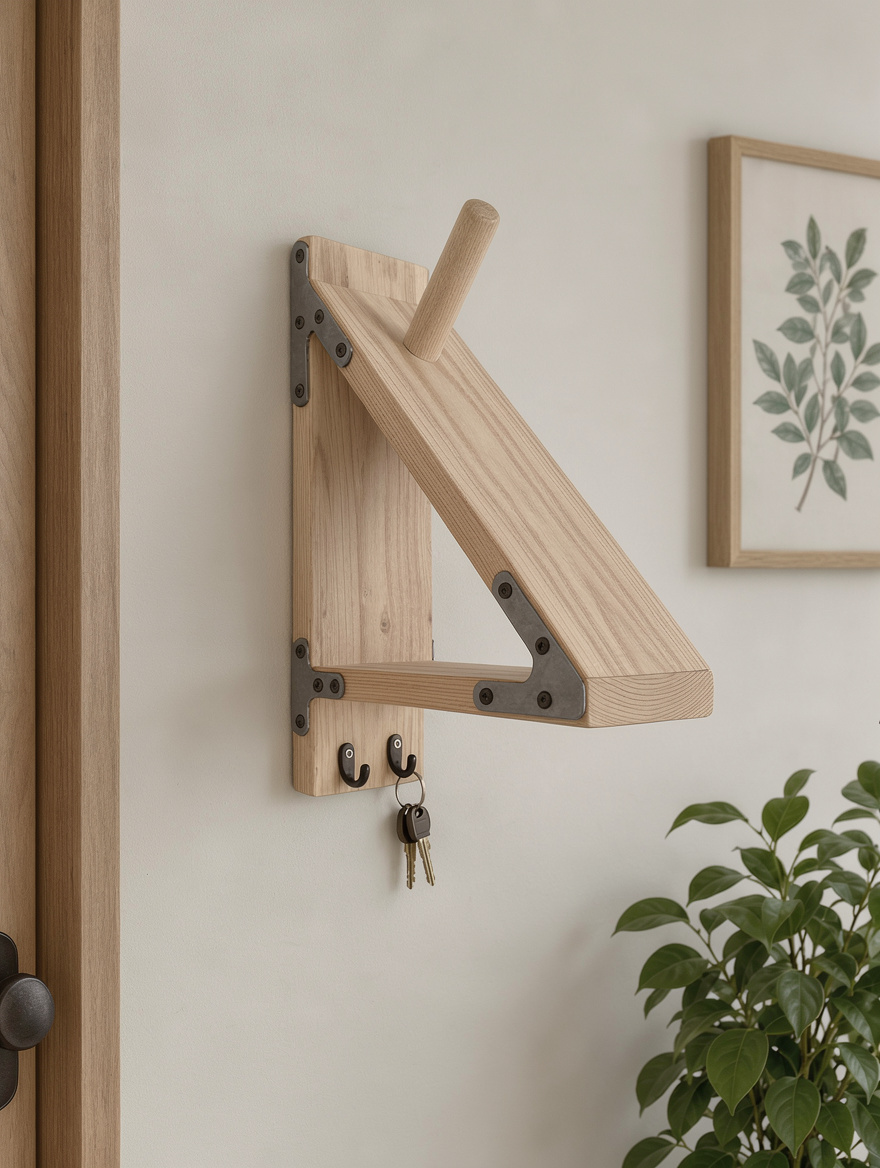 Tago Doğal Ahşap Motosiklet Ekipman Organizer / Kask Standı